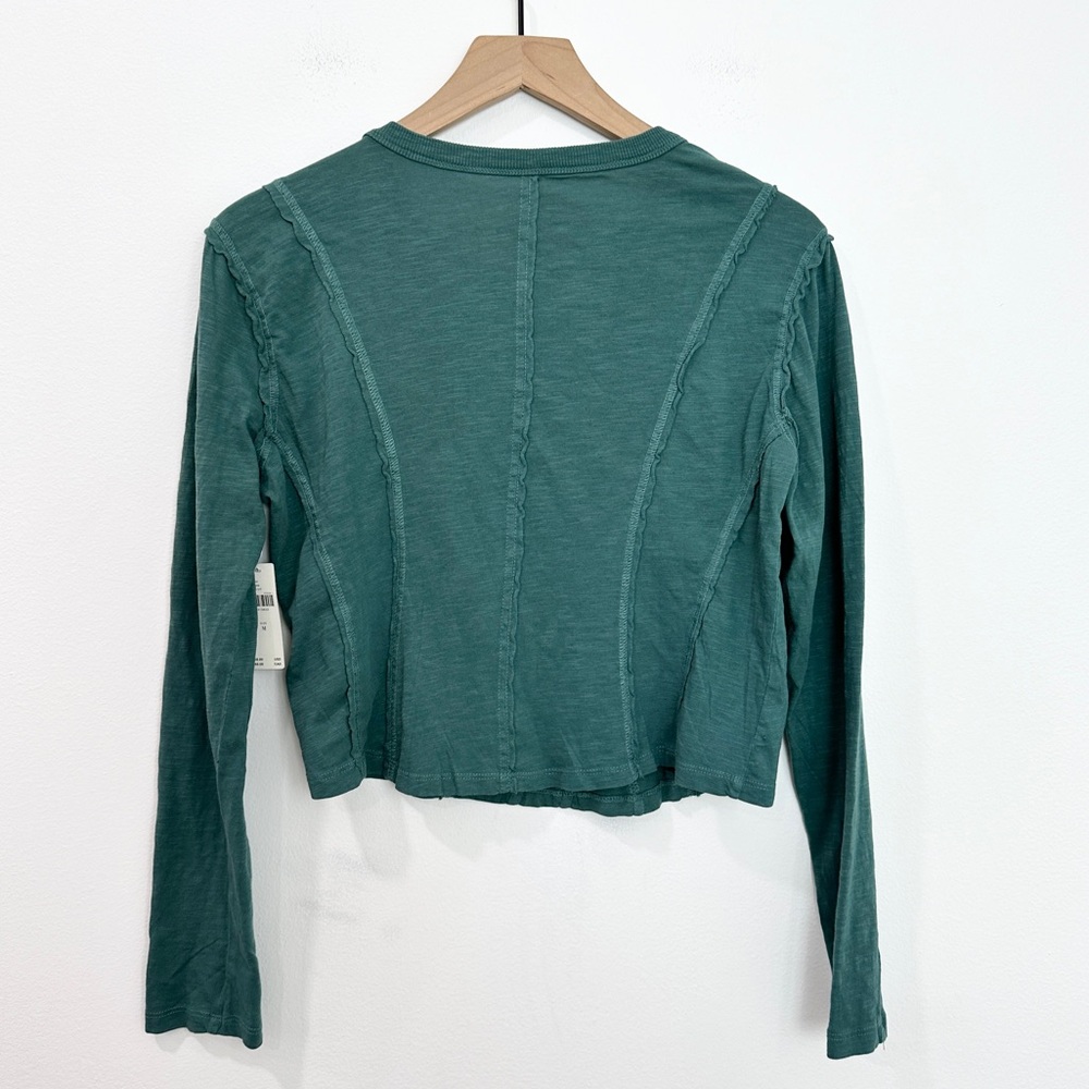 Pilcro Teal Green Long Sleeve Seam-Detail Tee - Picture 3 of 6